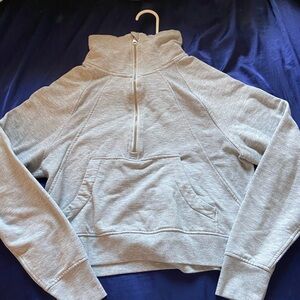 Cropped quarter zip sweatshirt